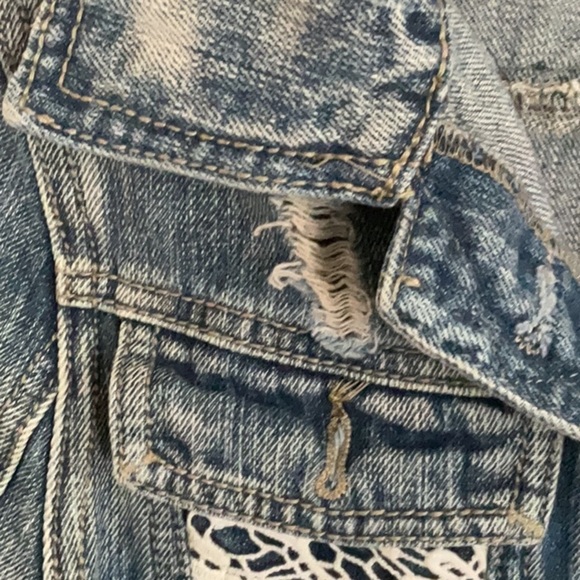 Rue21 Blue Denim Jacket with Lace Accents - Picture 4 of 13